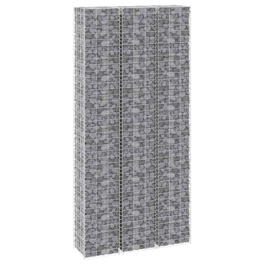 vidaXL Gabion høybed 3 stk 30x30x200 cm jern