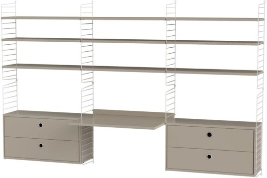 String kontor beige & hvit Kombinasjon F