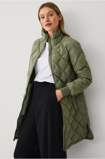 Áhkká Jakke Quilted Long Padded Jacket Grønn