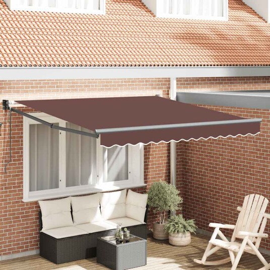 Automatisk uttrekkbar markise burgunder 300x250 cm
