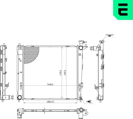 Radiator motorkjøling ERA 673270 Radiator motorkjøling ERA 673270