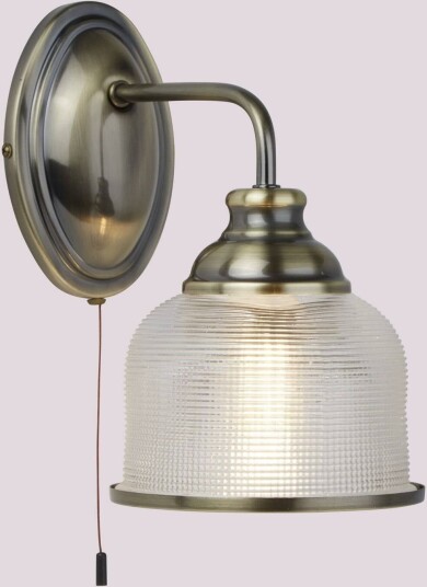 Searchlight Vegglampe Bistro II Bronse / messing Stue / spisestue Glass Antikk