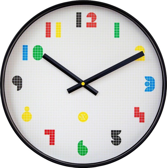 NeXtime Veggklokke Nxt Bit 35 cm Flerfarget