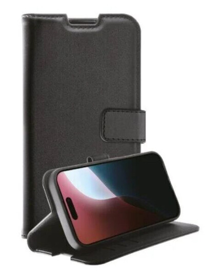 Vivanco Lommebokdeksel for iPhone 16 Pro - Svart, Kunstskinn Vivanco Lommebokdeksel for iPhone 16 Pro - Svart, Kunstskinn