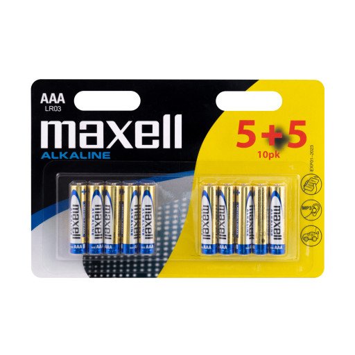 Maxell AAA Alkalinske Engangsbatterier 10 stk. - 1.5V Maxell AAA Alkalinske Engangsbatterier 10 stk. - 1.5V