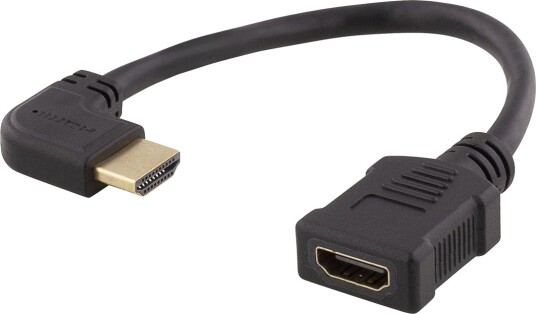 Deltaco HDMI-adapter 0,2m Vinklet til Venstre UHD