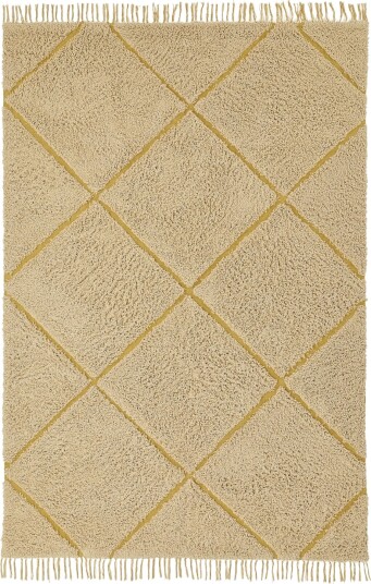 Ryetepper Bellevue Natural Cotton Shaggy beige/brun Størrelse: 160 x 230 cm