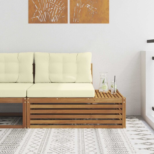 vidaXL Utendørs end sofa Naturlig 115 x 83 x 73 cm Solid akasietre