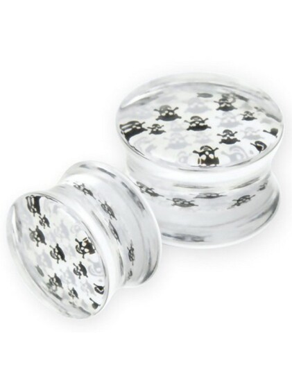 Aab Multi Skulls Gjennomsiktig Piercing Plugg Strl 14 mm