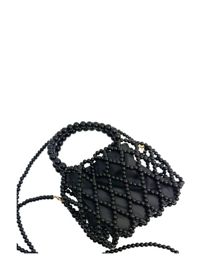 Pipol"s Bazaar Decore Pouch Clutch Pearl Black Black ONE SIZE