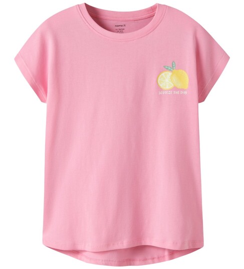 Name It T-skjorte - NkfVarutti - Rosa Drikke/Sitroner - Name It - 6 år (116) - T-skjorte