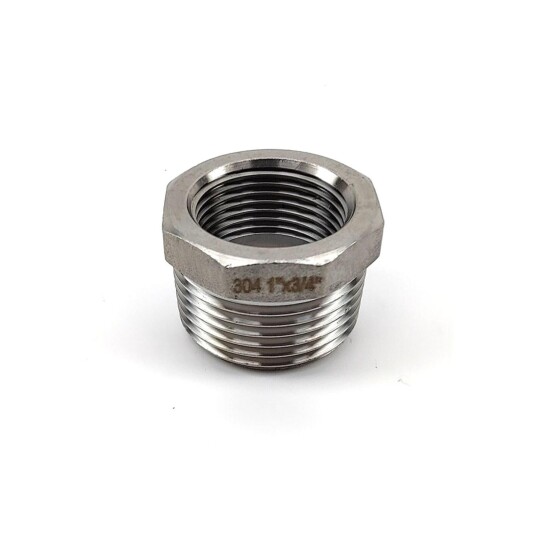 3/4" BSP" til 1" BSP reduksjonsnippel rustfritt stål