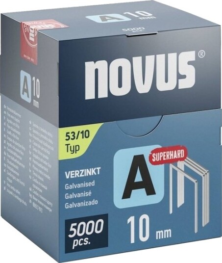 Novus Fintrådsstifter Type A 53 10 Mm 5000 Stk. 042 0763 L X B 10 Mm X 11,3 Mm Novus Fintrådsstifter Type A 53 10 Mm 5000 Stk. 042 0763 L X B 10 Mm X 11,3 Mm