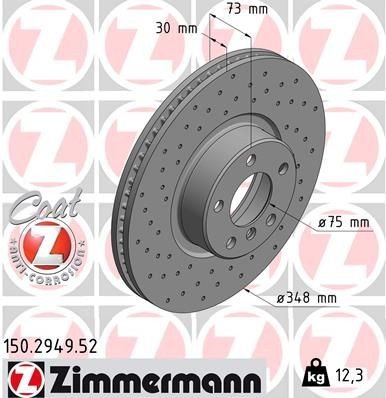 Bremseskive ZIMMERMANN 150.2949.52