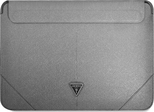 Gucs14psatlg 13/14" Saffiano Triangle Logo Hardt Etui Sølv