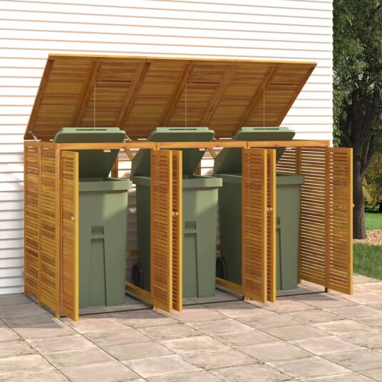vidaXL Trippelt søppeldunkskur 210x89x117 cm heltre akasie