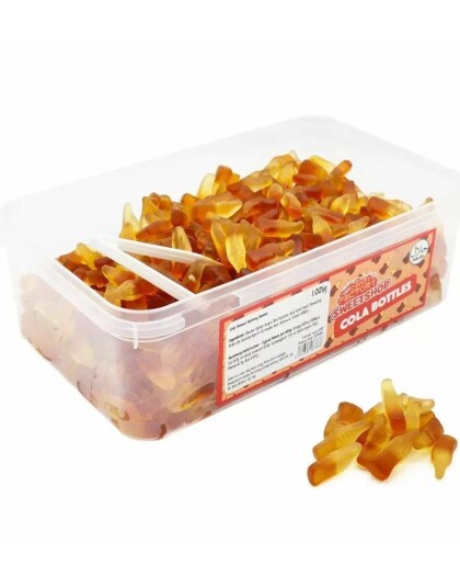 600 stk Sweetshop Cola Bottles Boks med Vingummi Colaflasker 1,02 kg 600 stk Sweetshop Cola Bottles Boks med Vingummi Colaflasker 1,02 kg