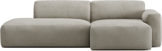 No Ga - Brick 2-Seater Chaise Lounge Open End Left Shadow Khaki Sofaer Grå