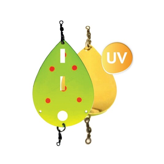 Søvik Dividalsblinken WL røyeblink - 70mm UV Fluo gul/oransj