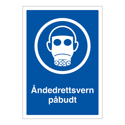 Jo Safety Åndedrettsvern påbudt skilt Selvklebende vinyl A4 6306000VA4
