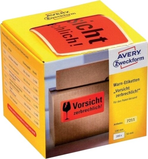 Avery 7211 Rød Avrundet Rektangel Permanent Papir 200 Stykker 1 Stykker
