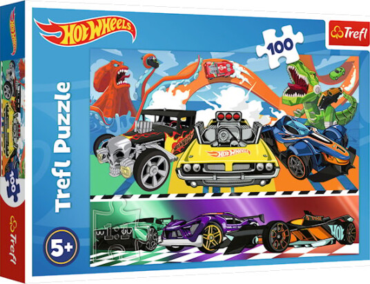 Puslespill Hot Wheels 100 brikker, Trefl