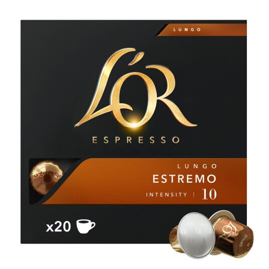 Nespresso L'OR Lungo Estremo XL til Nespresso. 20 kapsler Nespresso L'OR Lungo Estremo XL til Nespresso. 20 kapsler