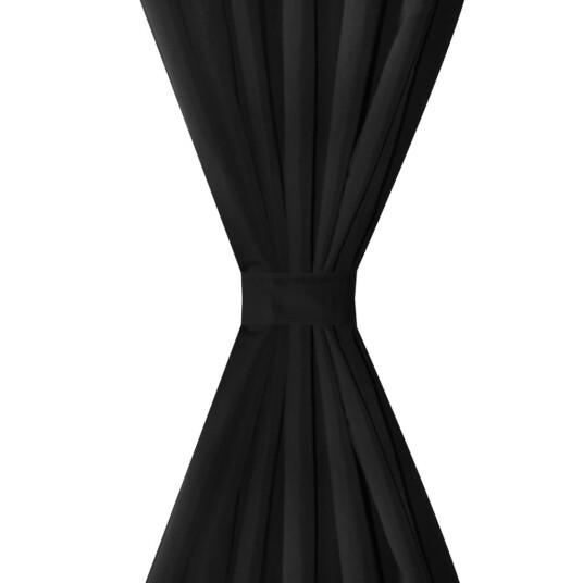 vidaXL Mikrosateng Gardiner Svarte med løkker 140 x 175 cm 2 stk