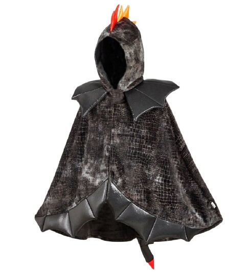 Souza! Black Dragon Cape-Kostyme Med Hette, 4-7 År Gammel