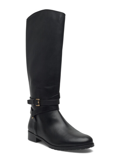 Lauren Ralph Lauren Collins Burnished Leather Tall Boot - Black - 36 Lauren Ralph Lauren Collins Burnished Leather Tall Boot - Black - 36