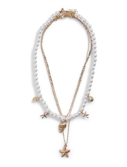 Pieces Pckirstini M Necklace 3 Pack   White   ONE SIZE