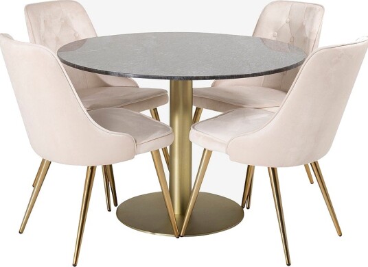 Venture Home   Spisegruppe Espolla bord og 4 stk Valleta stoler   Natur