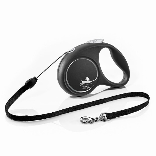 Flexi Hundetrinsebånd Black Design S 5 m – Maks 12 kg, Svart