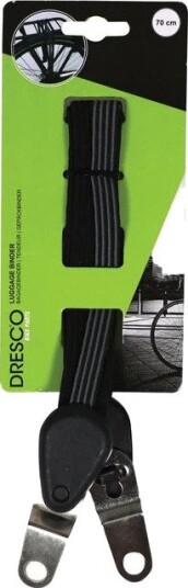 Sykkellås Dresco Modern Sykkelstropp 3 elastiske stropper 70 cm svart grå