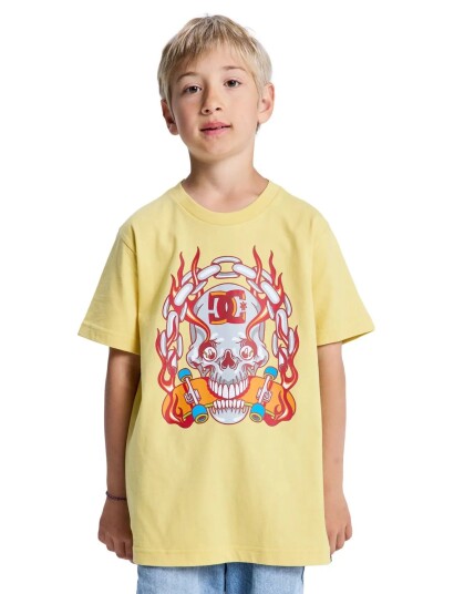 DC Burning Skull Youth Hss Yellow 164