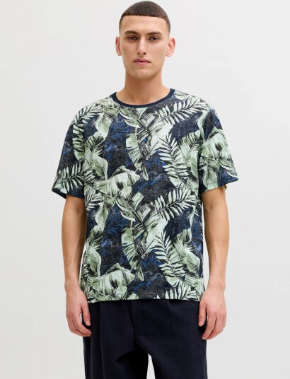 Jack & Jones Jjjeff Aop Tee Ss Crew Neck Green M