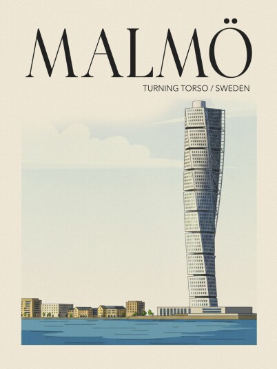 Plakat Malmö Turning Torso Plakat Malmö Turning Torso