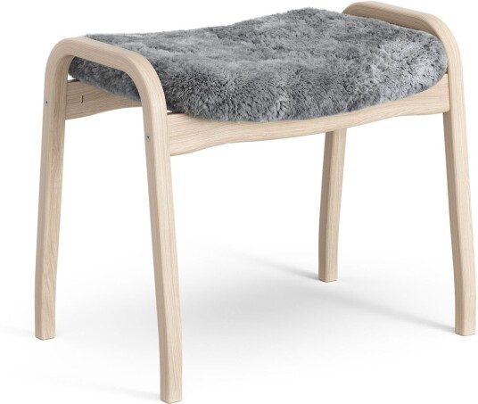 Swedese Swedese Lamino Vitpigmenterad Ek Fårskinn Scandinavian Grey Lenestoler Yngve Ekström Grå Metall/tre/plast