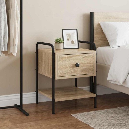 vidaXL Nattbordskap Sonoma eik 35 x 36,5 x 47 cm Konstruert tre