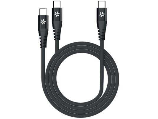 Celly 2x USB-C Kabel 100W PD 1,3m Svart Celly 2x USB-C Kabel 100W PD 1,3m Svart