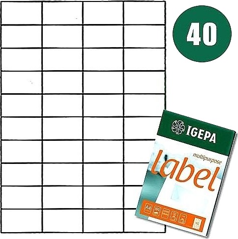 Biurfol Etiketter A4 Igepa 52,5 X 29,7 Mm Hvit 100
