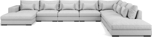 Dubai U modulsofa Large med divan venstre ekstra dyp Lysegrå Dubai U modulsofa Large med divan venstre ekstra dyp Lysegrå