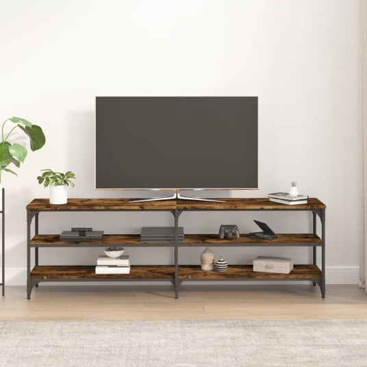 TV benk røkt eik 160x30x50 cm konstruert tre