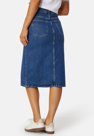 Object Collectors Item Objellen Midi Denim Skirt Medium Blue Denim XS