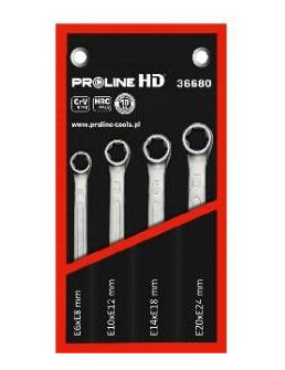 Pro-Line Tosidige Torx Ringnøkler E6-E24 4 Stk. (36680) Pro-Line Tosidige Torx Ringnøkler E6-E24 4 Stk. (36680)