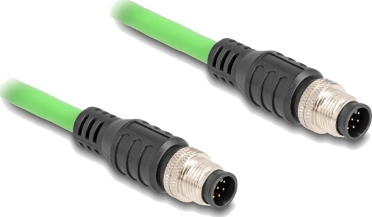 Delock Nettverkskabel 8 Pins M12 Hann Til 8 Pins M12 Hann 1 M 0.68 Cm Sf/Utp Grønn