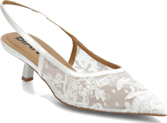 Bianco Biakristin Kitten Heel Slingback Mesh White 40