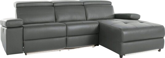 Hjørnesofa 3 seter Rayland Grå PU Høyre Elektrisk Recliner Grå PU Høyre Elektrisk Recliner