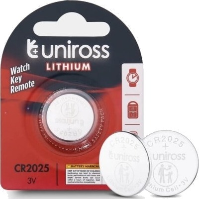 Uniross U1cr2025 Engangsbatteri Cr2025 Lithium 3 V 1 Stykker Sølv U1CR2025