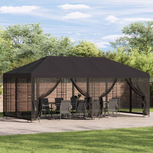  Teltduk med sidevegger 6 x 3 m Antrasitt Polyester 190